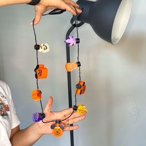 Disney Parks Halloween 2021 Mickey Pumpkin Light Up Necklace